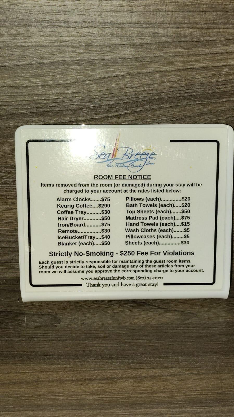 Unpublished possible fees which you may pay