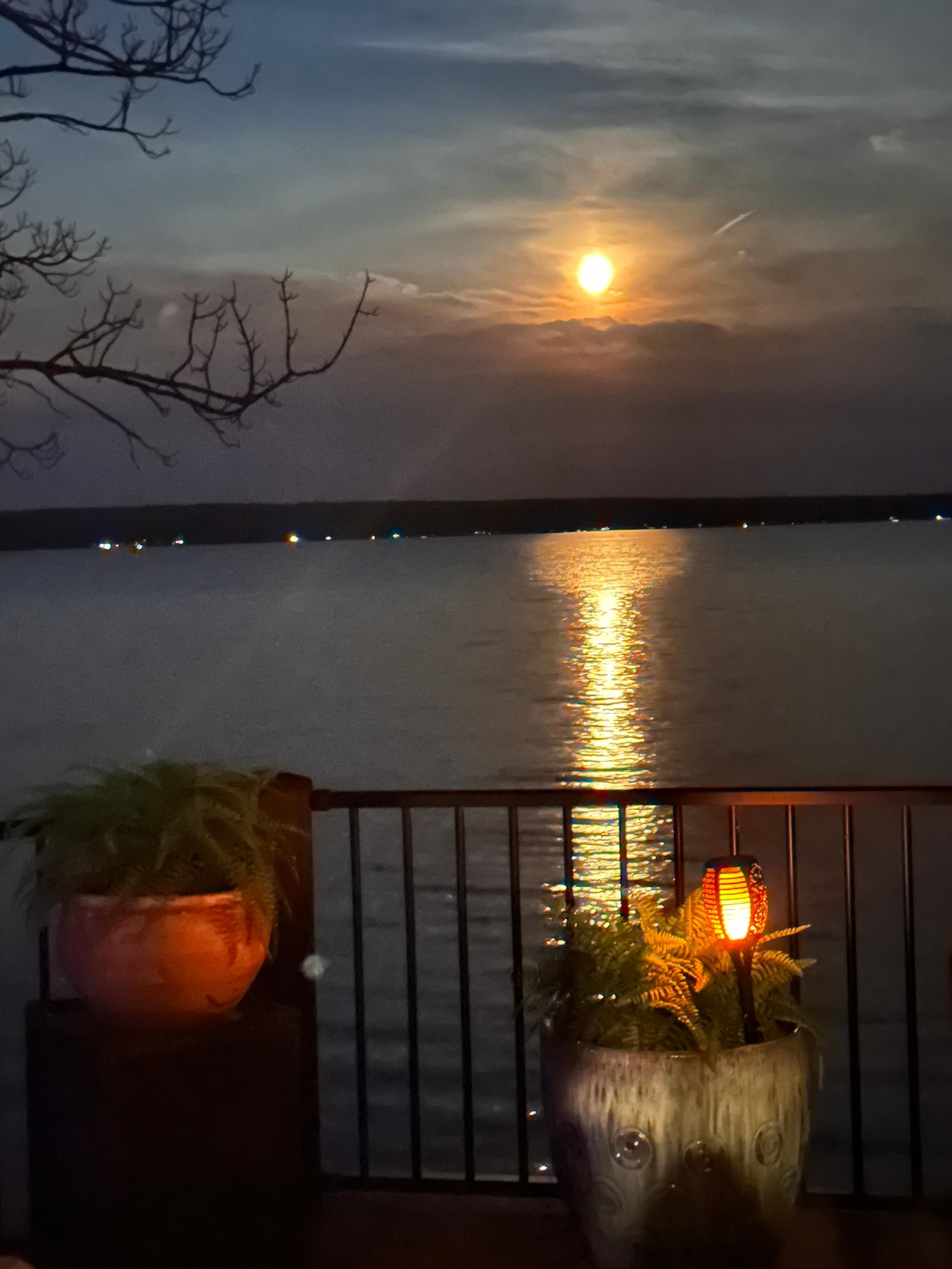 Rising of the supermoon from the patio.