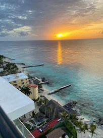 Sunset from roof top bar and pool.