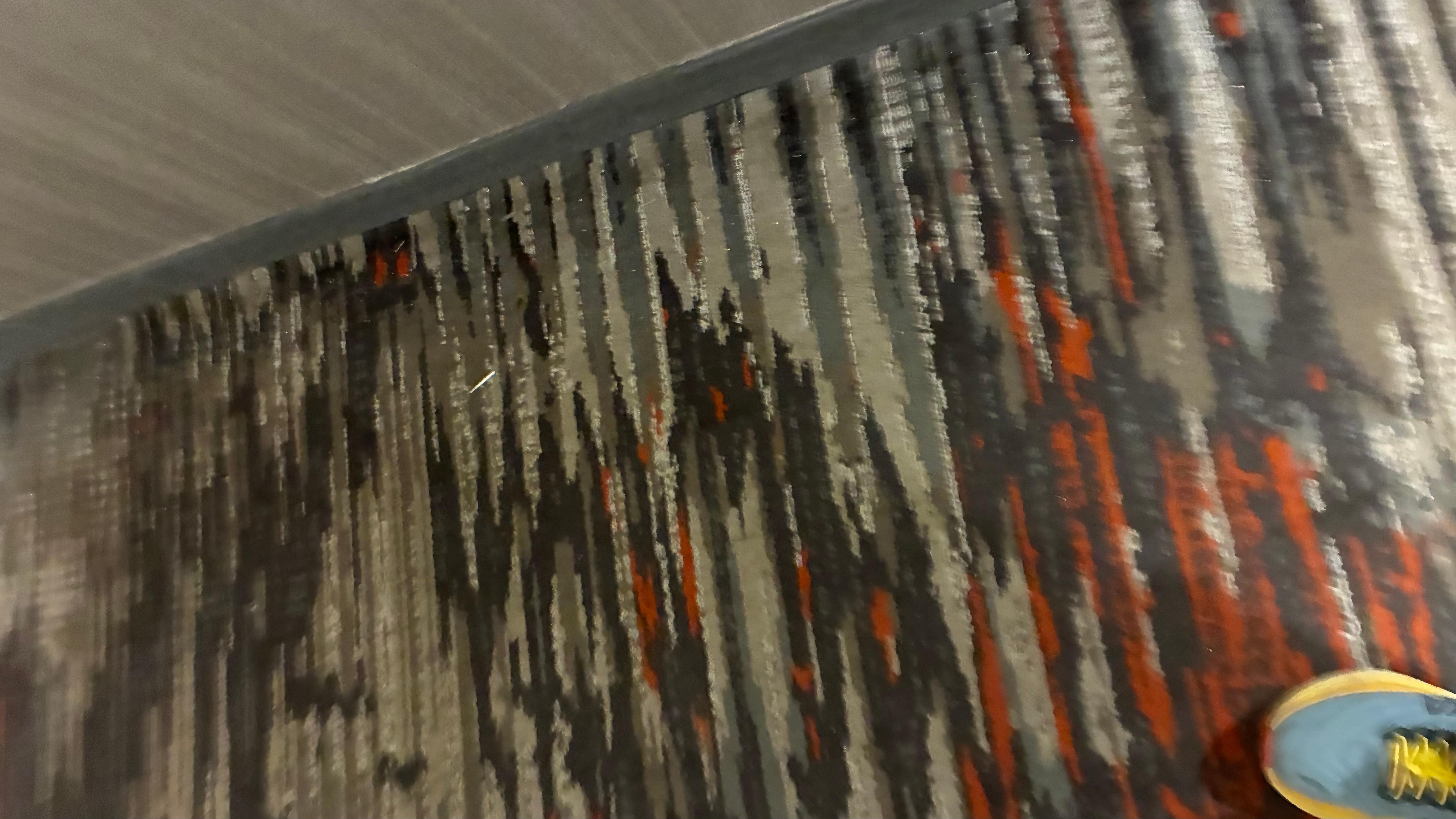 These pictures shows a little pieces of paper, dirt rocks, and everything. I figured they’d get it vacuumed, but everything was still there the next morning.