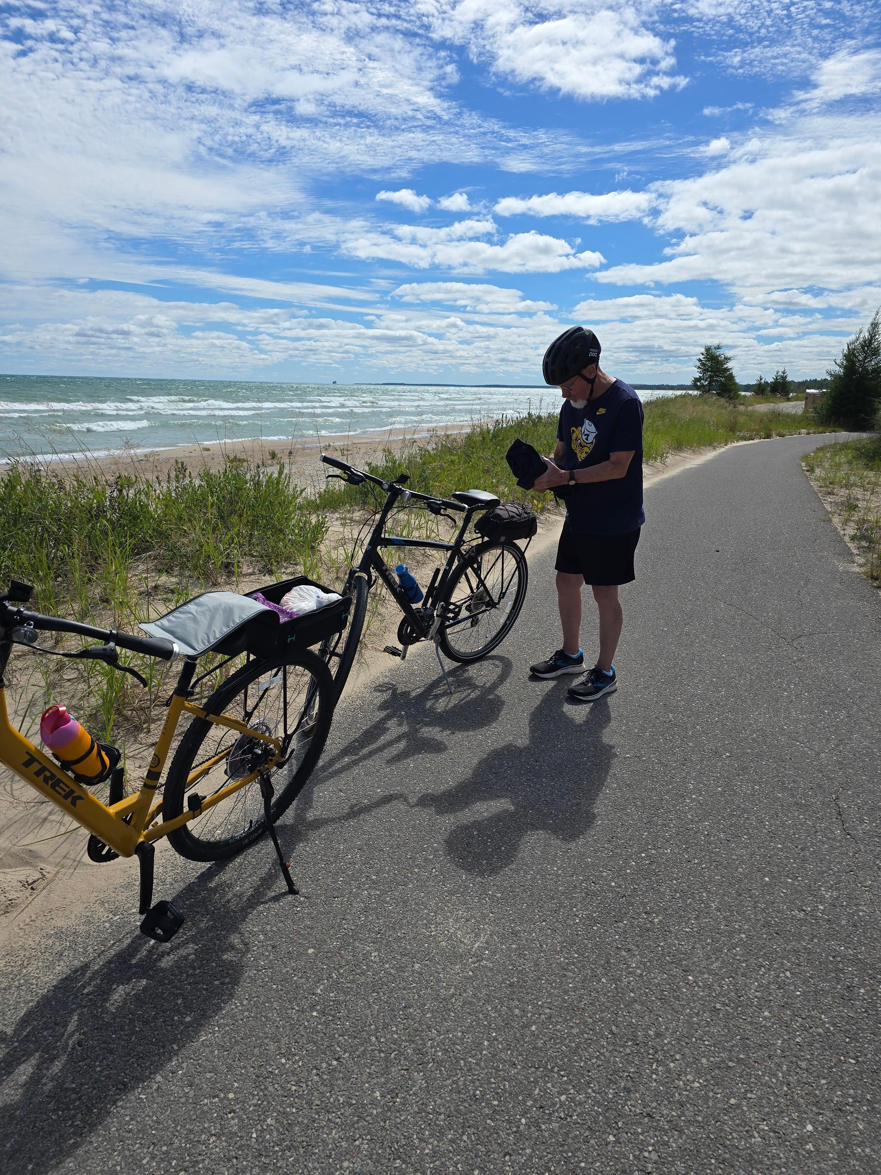 Biking from Rogers City to 40 Mile point lighthouse.