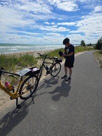 Biking from Rogers City to 40 Mile point lighthouse.