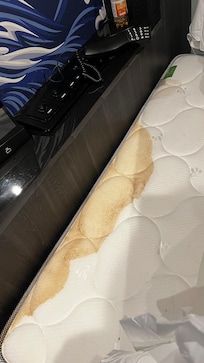 Mystery stain on the mattress.