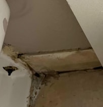 Caulk around toilet baseboard and toilet