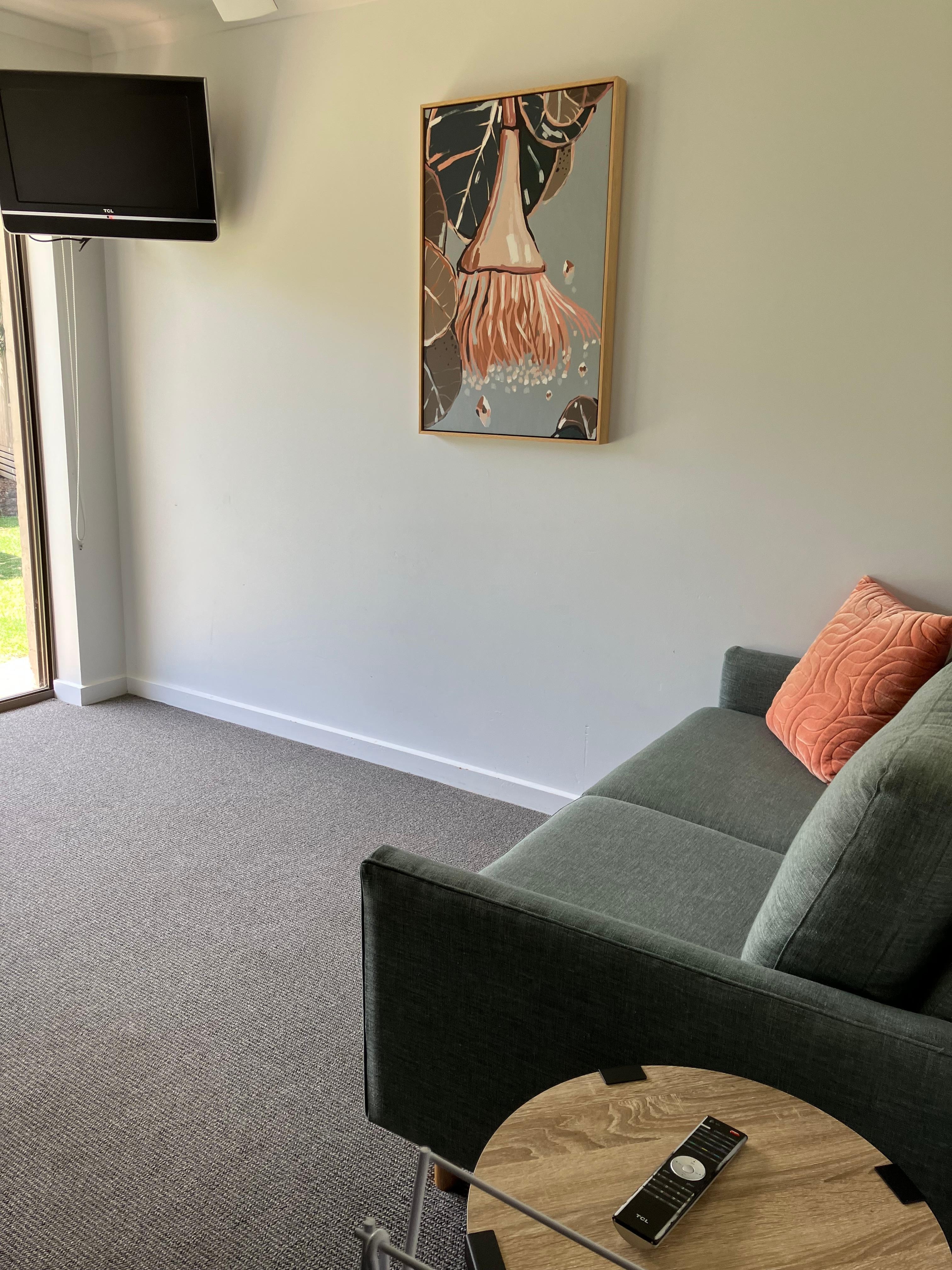 Comfortable sitting room with tv (one in bedroom as well)