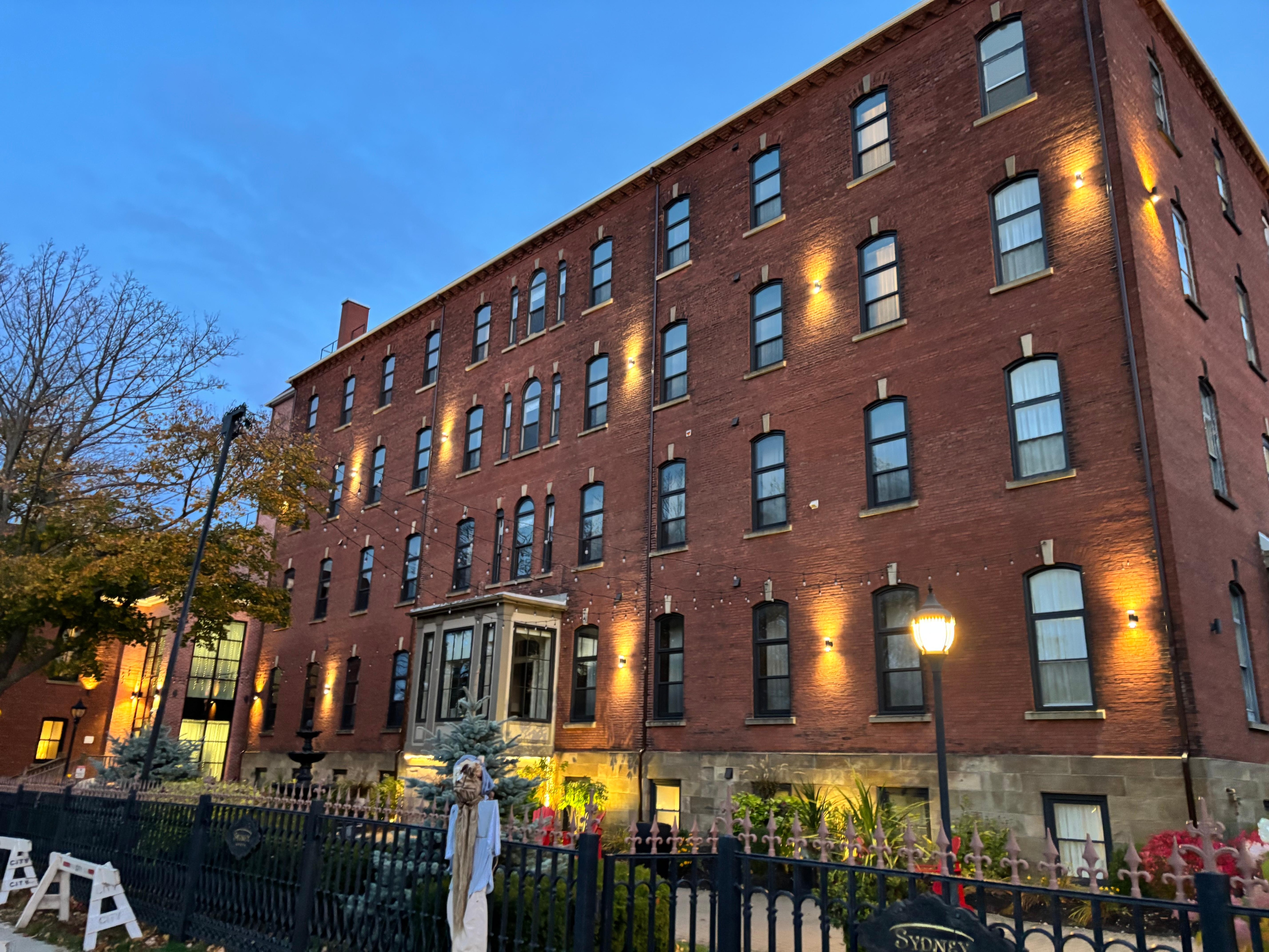 View of the Hotel from the park across the street.