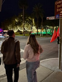 The downtown area just steps away from house.