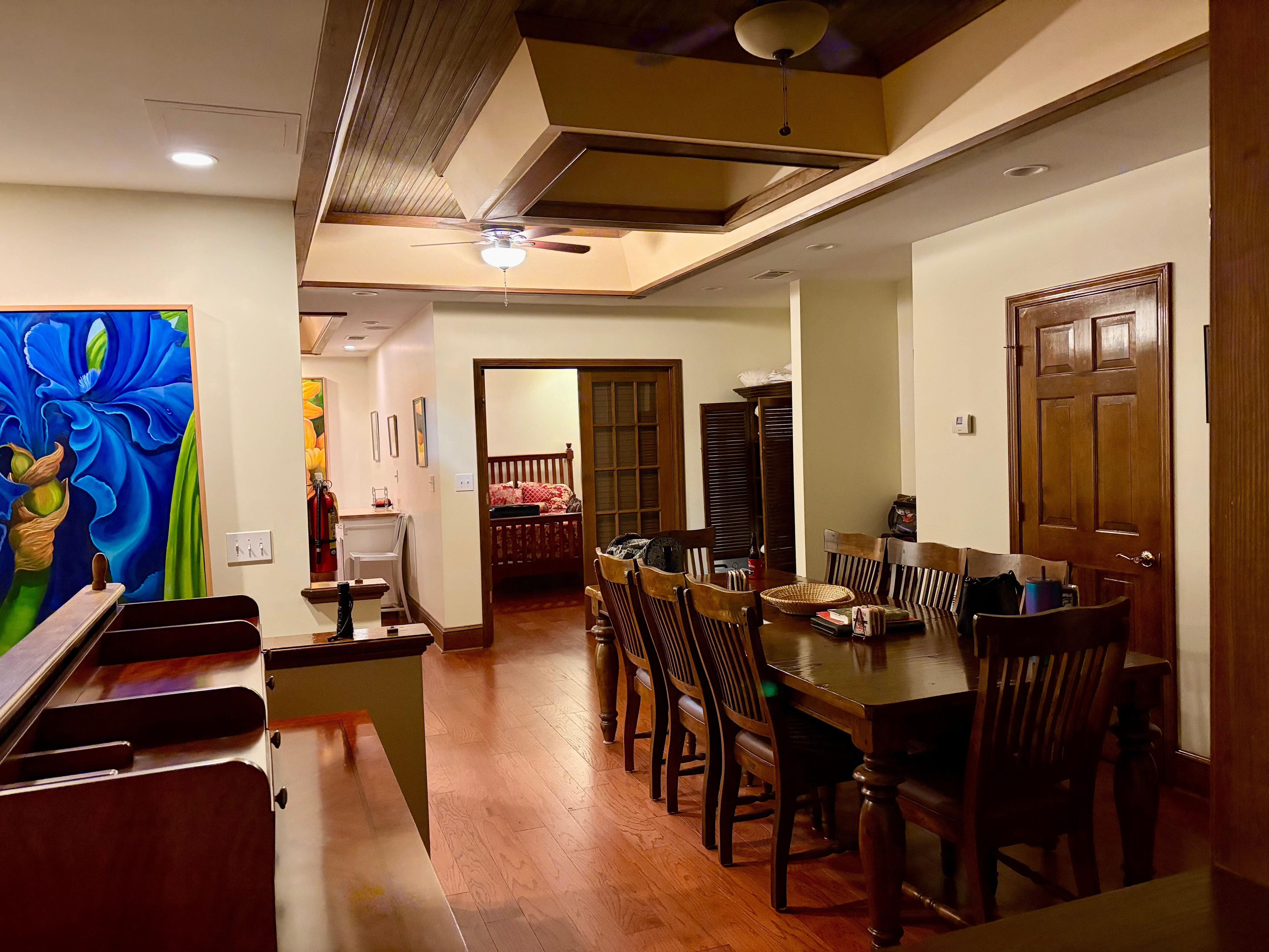 The bedroom was cozy and the bed was super comfortable.