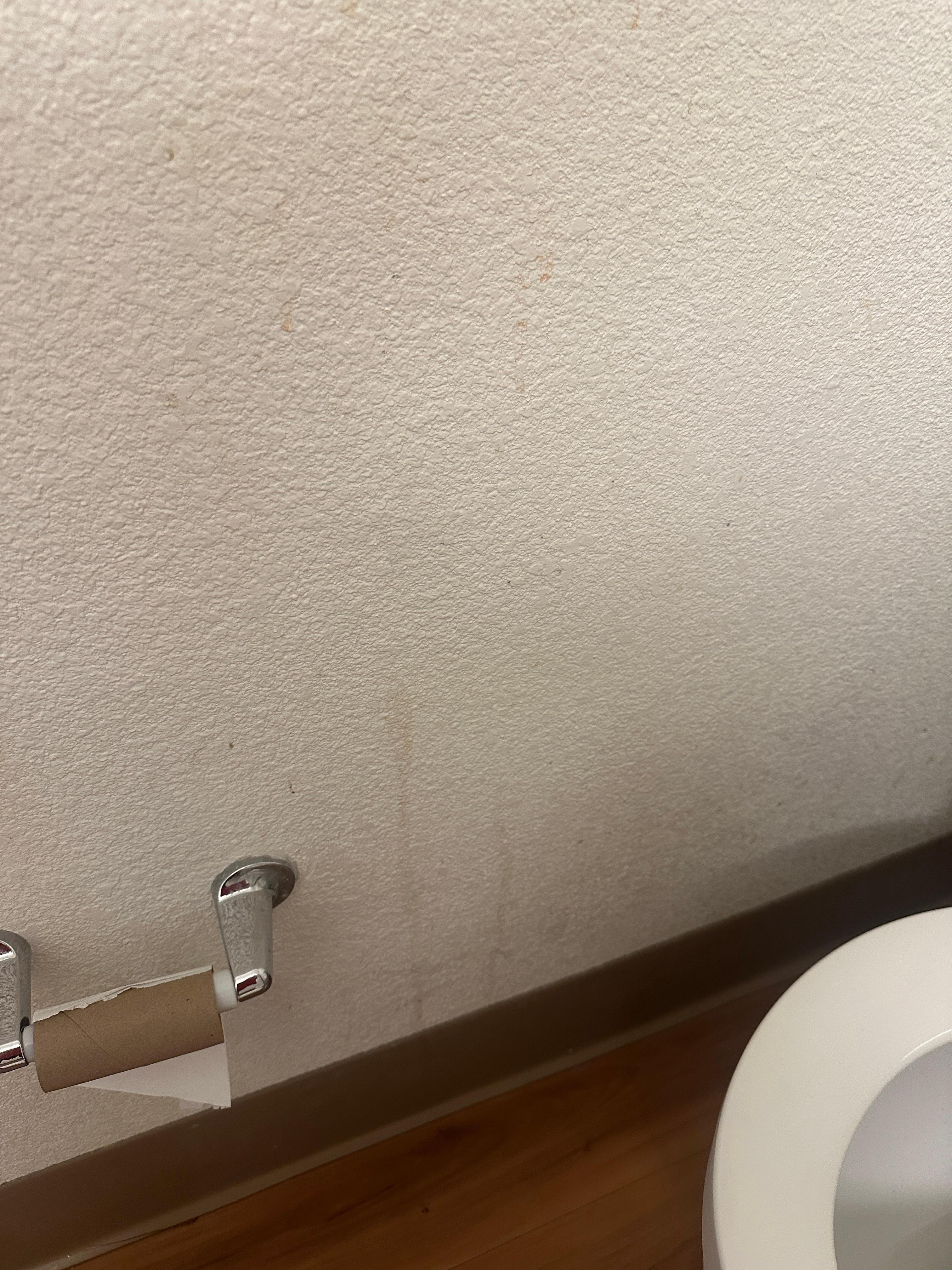 Bathroom stains next to toilet 
