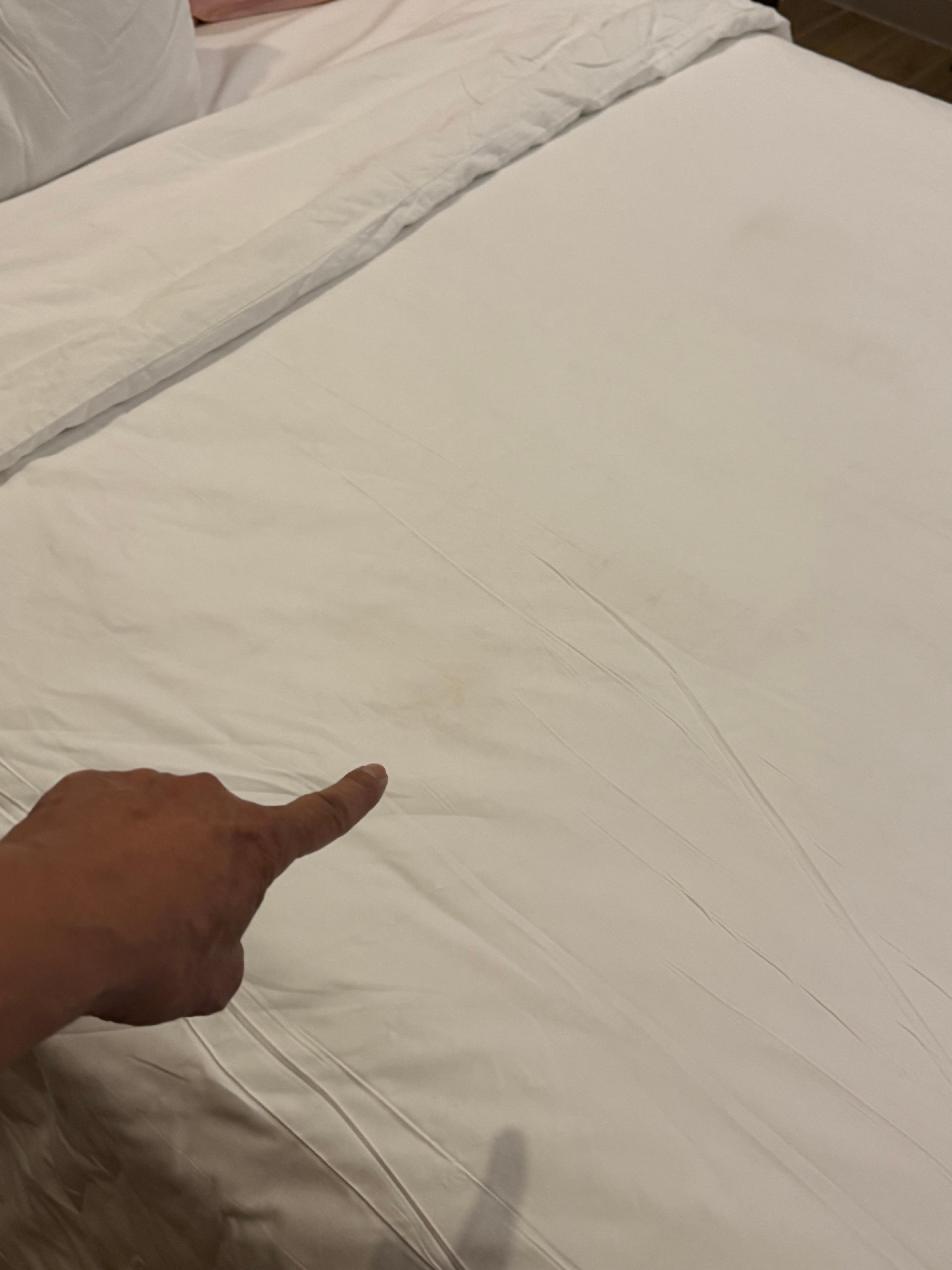 Stains on bedsheet