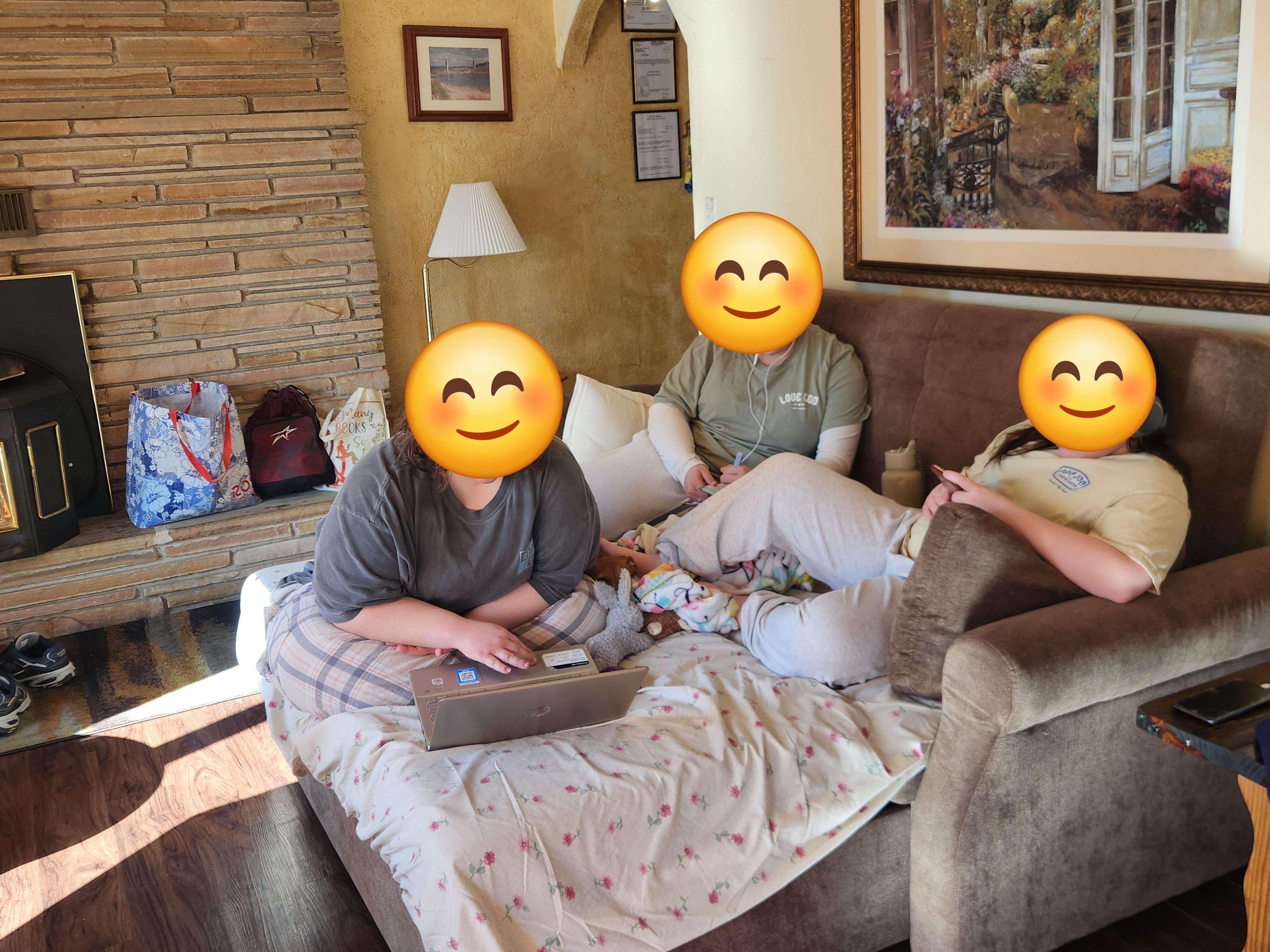 Hanging out in living room in the mornings