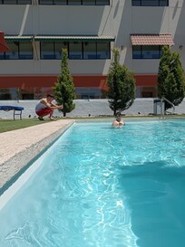 agua tibia, una gran sorpresa! no querĂamos salir de ella