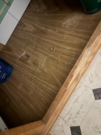 Discussing cabinets that were not cleaned