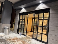 Alcohol anyone could grab in front of man exit.