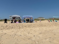 Easy access to beach and we made a day of it with our ‘cabanas’
