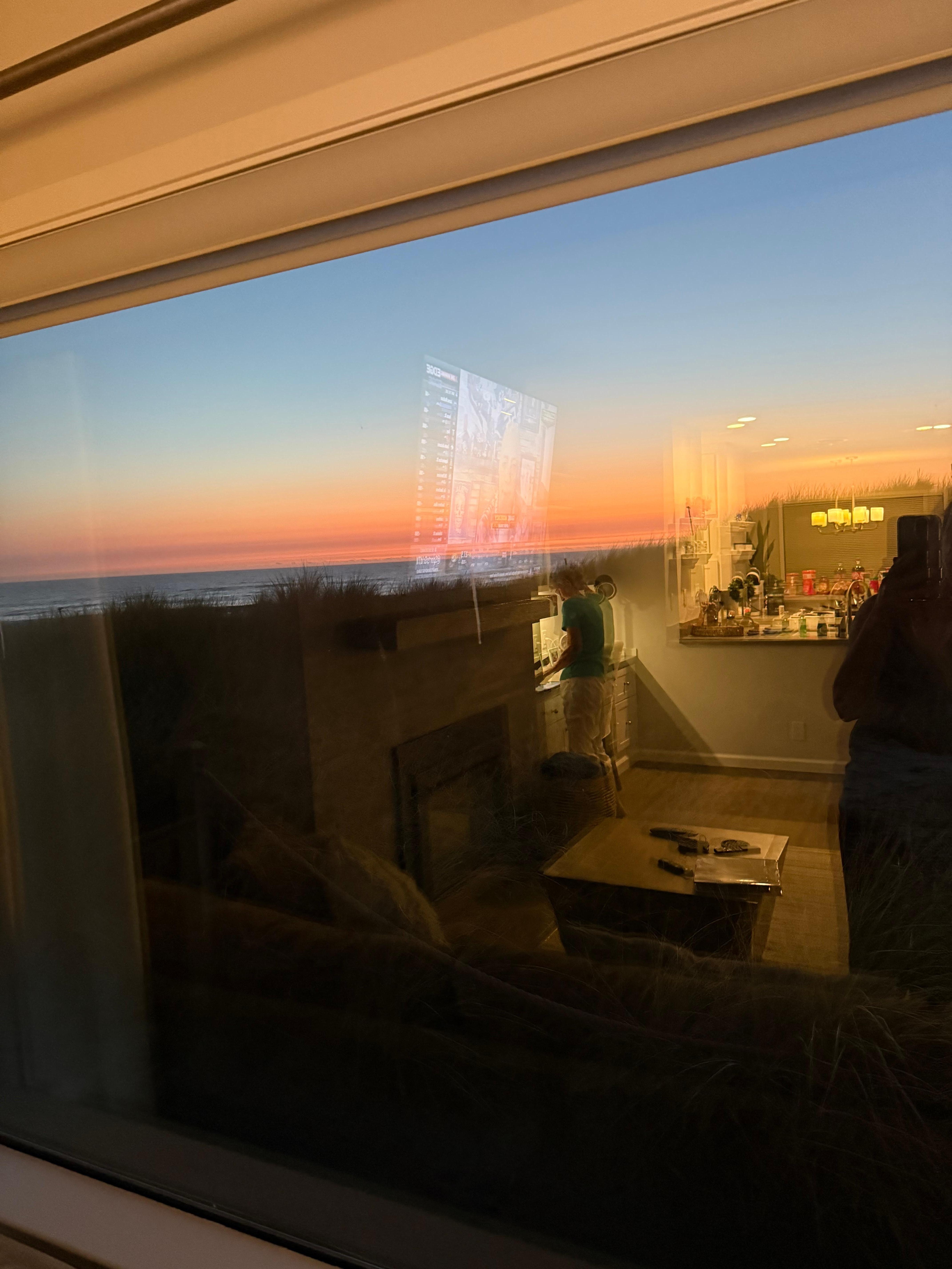 Late sunset out the living room window. 