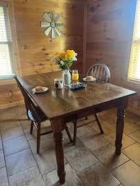 The view of the mountain gave us a lovely breakfast spot and workspace.