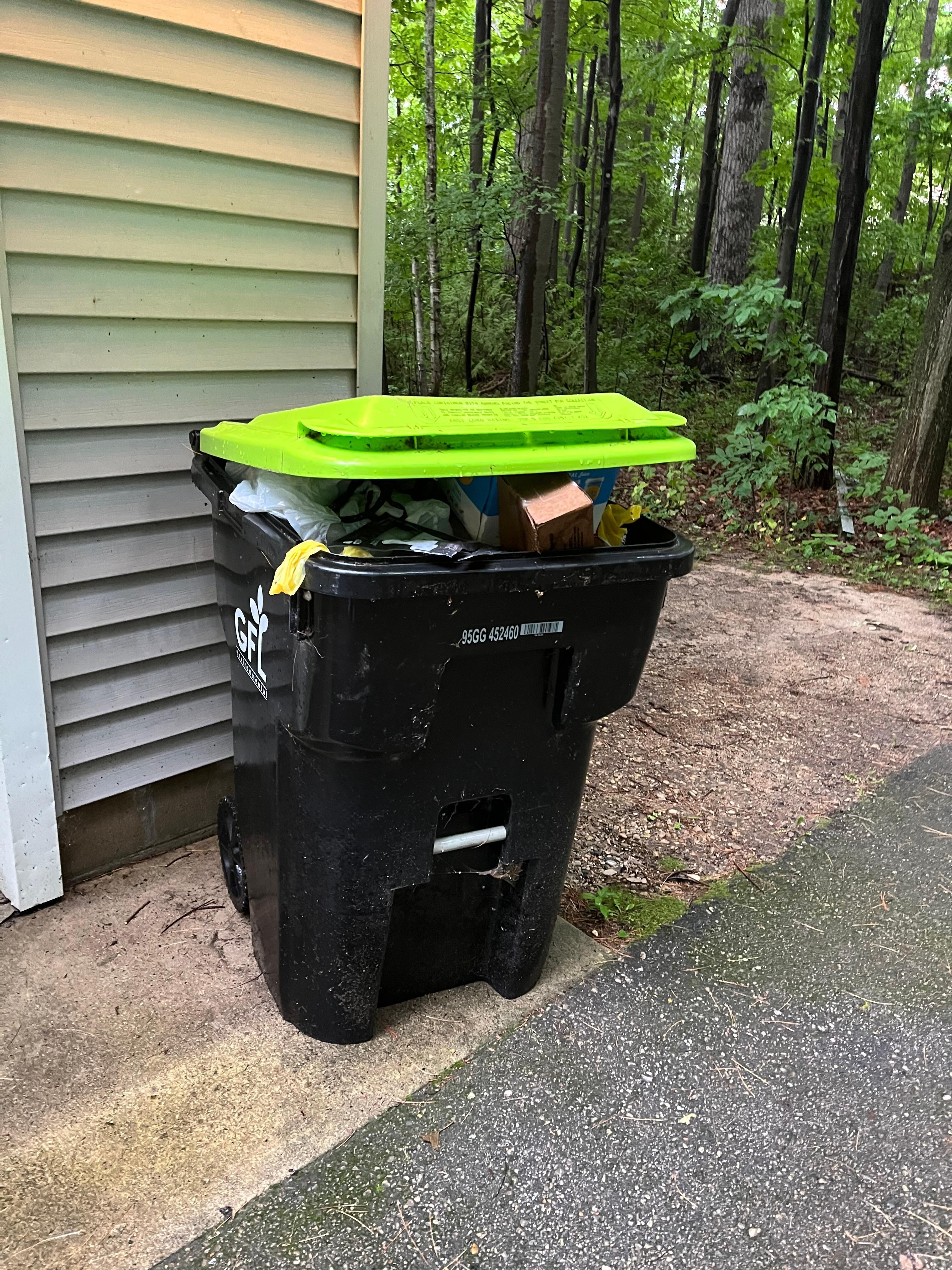 Trash can full from previous renters