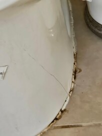 The master bathroom toilet base
