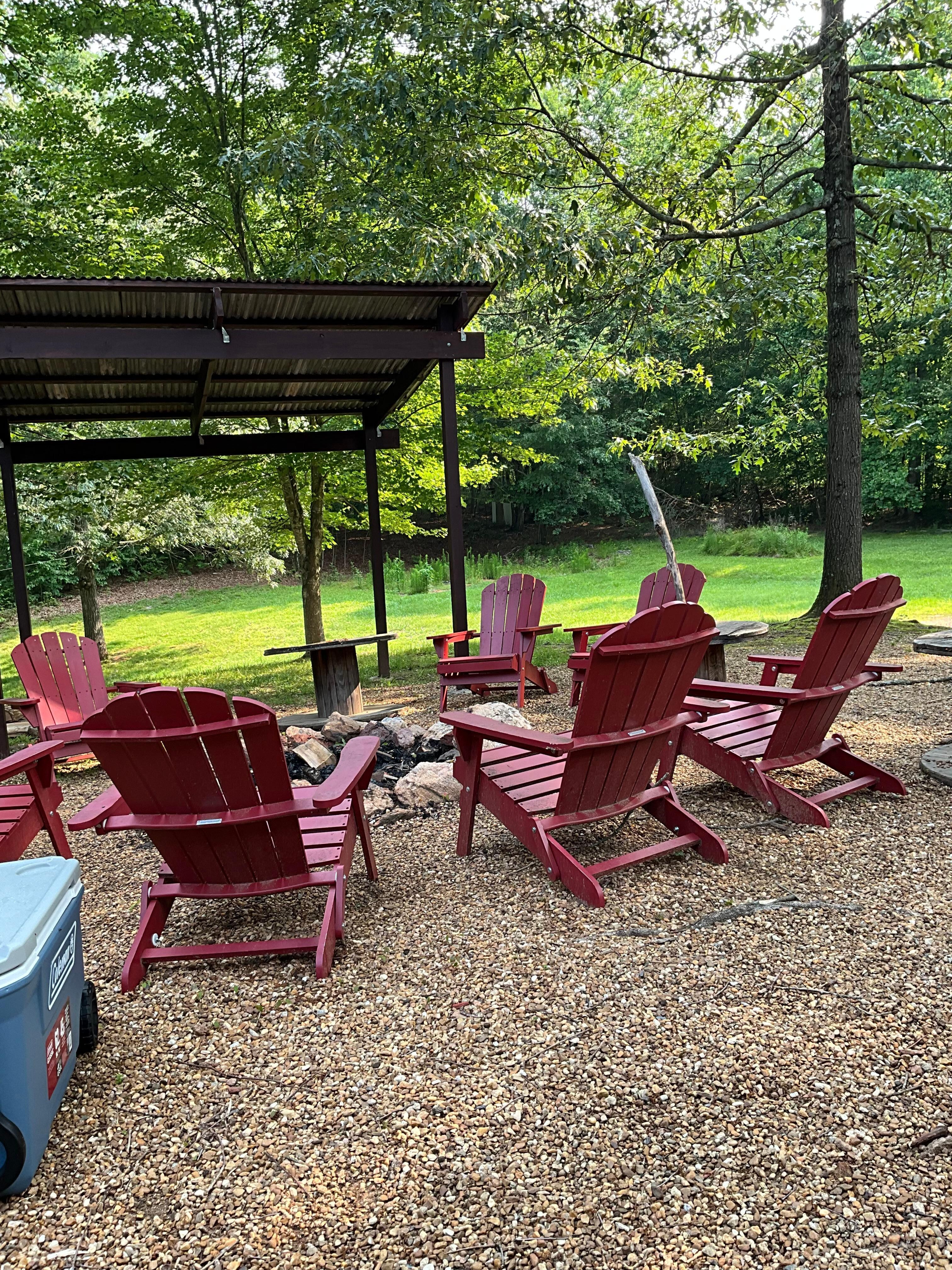 View of the fire pit area looking toward the back yard