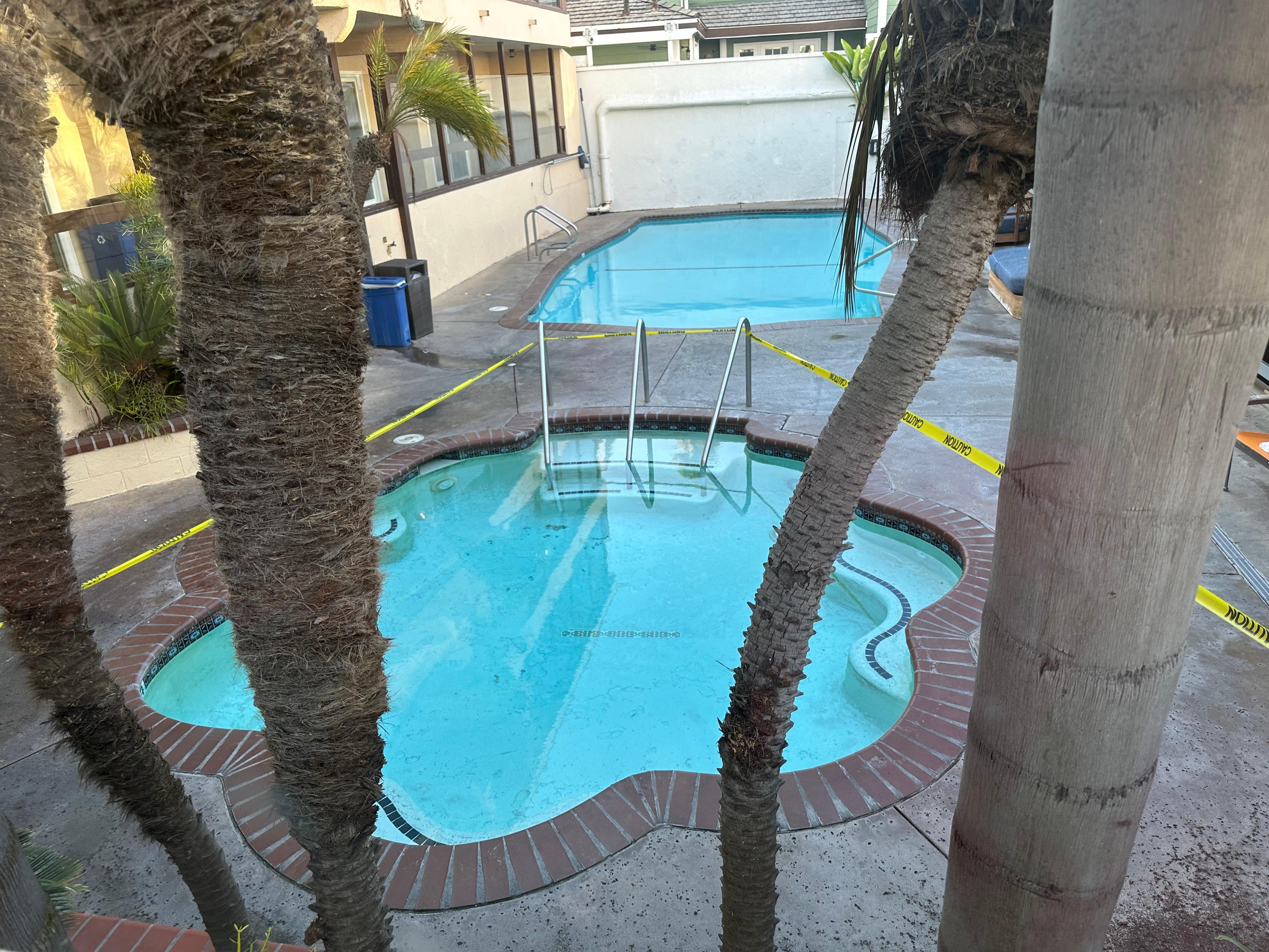 Jacuzzi roped off and unusable.