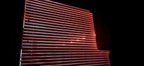 Red neon lights lit up the entire room at night.