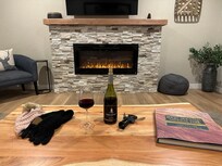 Warming up after a hike.