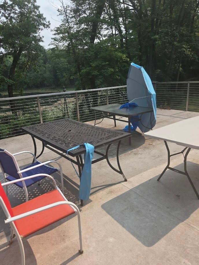 Broken patio furniture