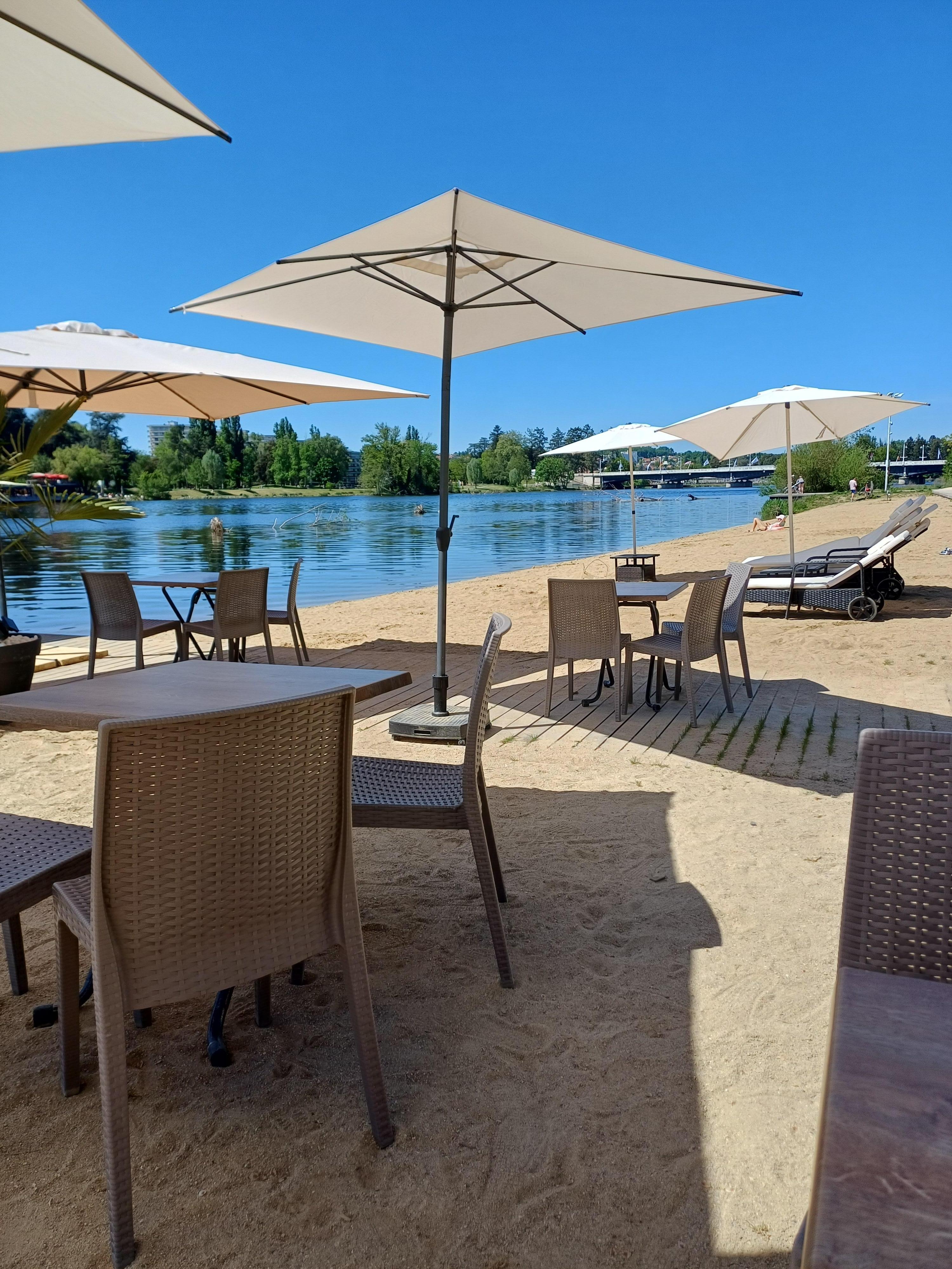 Beach area by the river in Vichy
