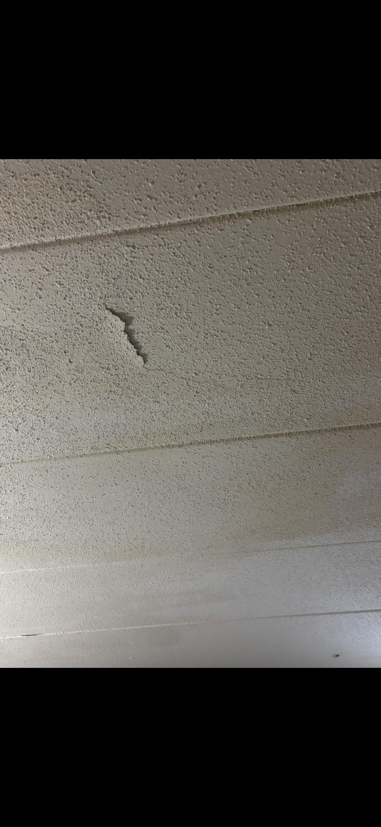 Tear in ceiling