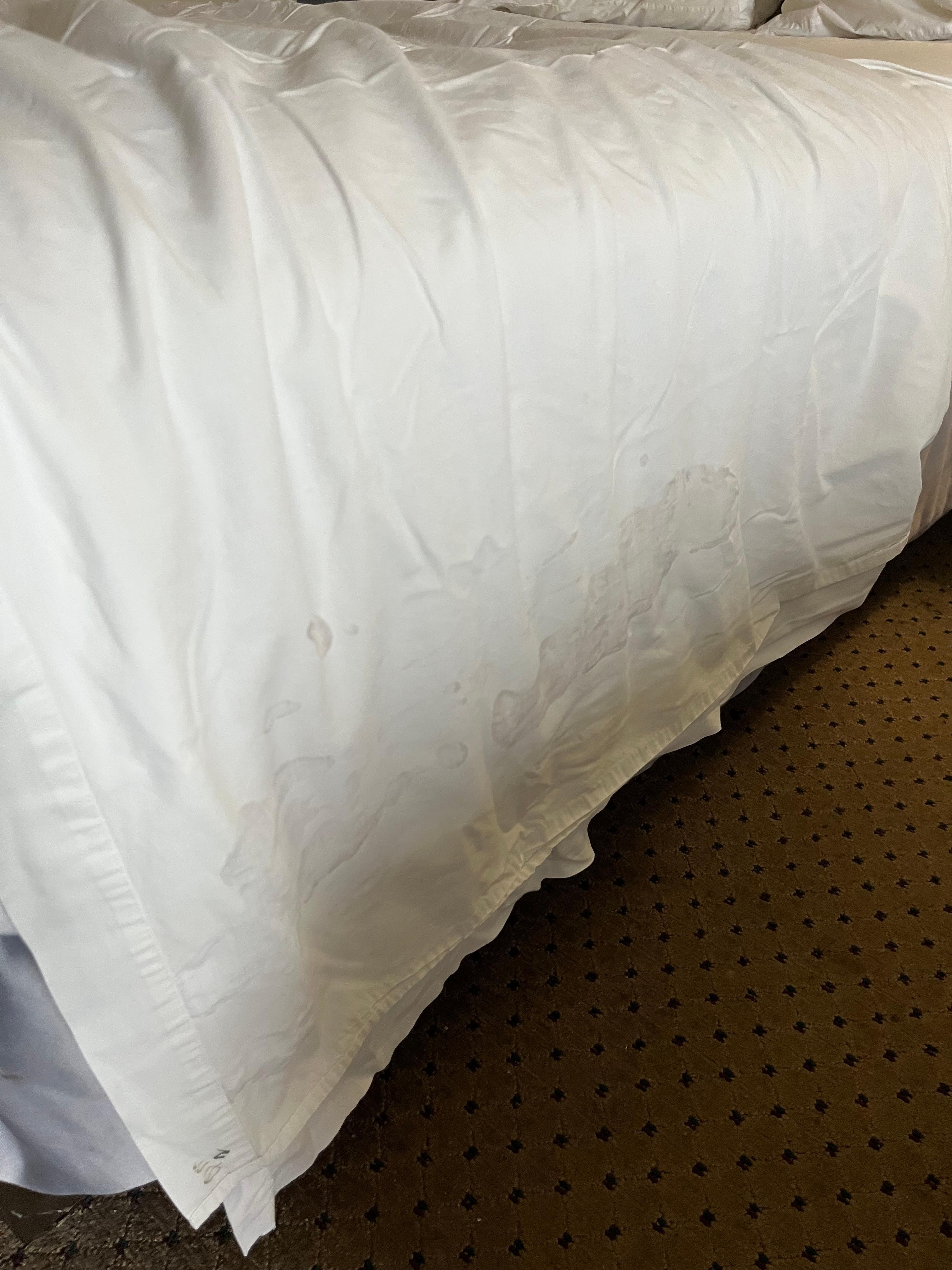 Nasty, stained sheets