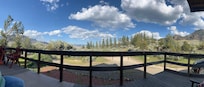 Panoramic front porch view.