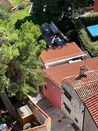 View of the villa from the church clock tower.