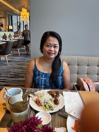 Breakfast with beautiful wife Rowena Franklin