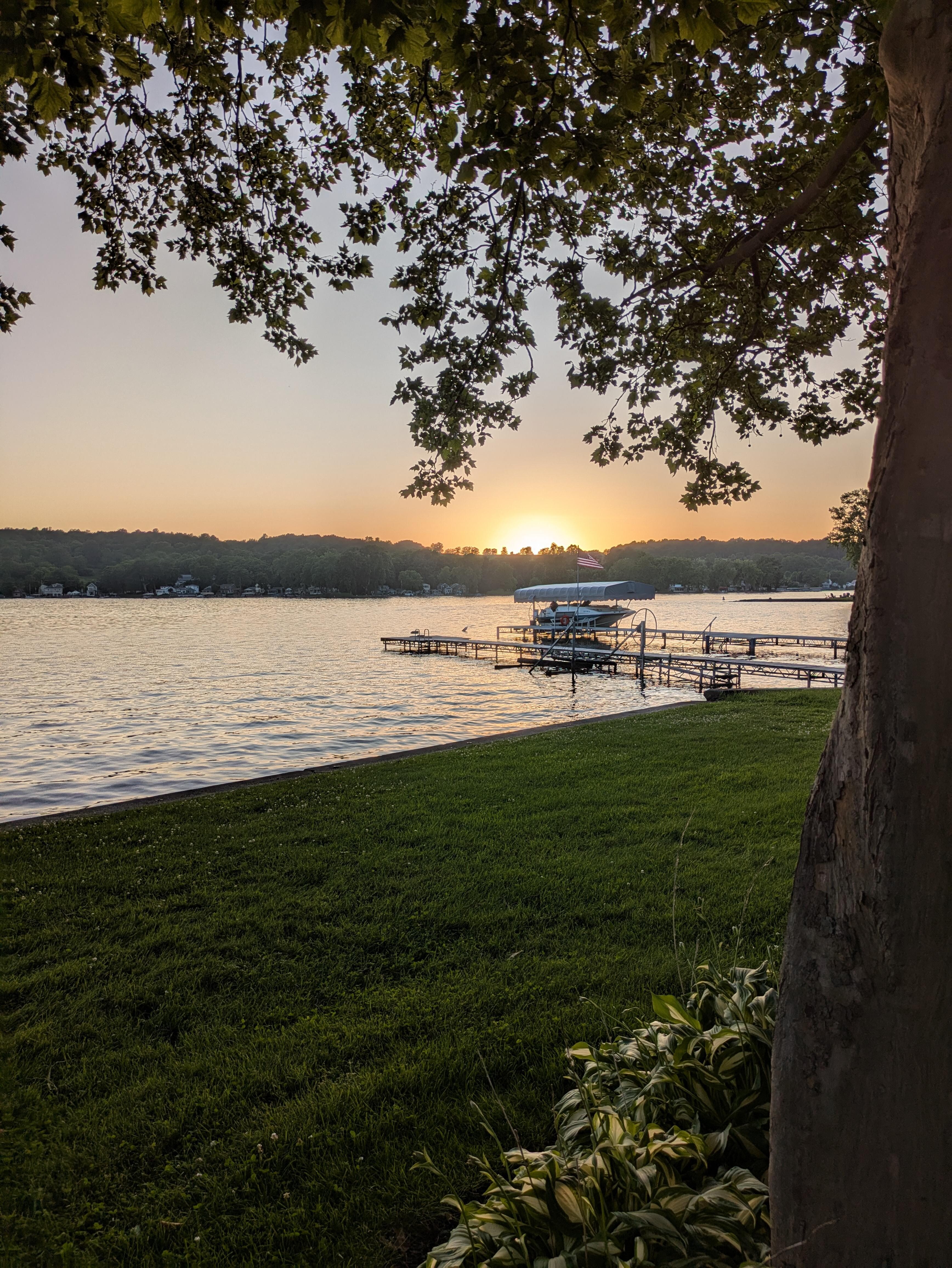 Perfect lake sunset views.