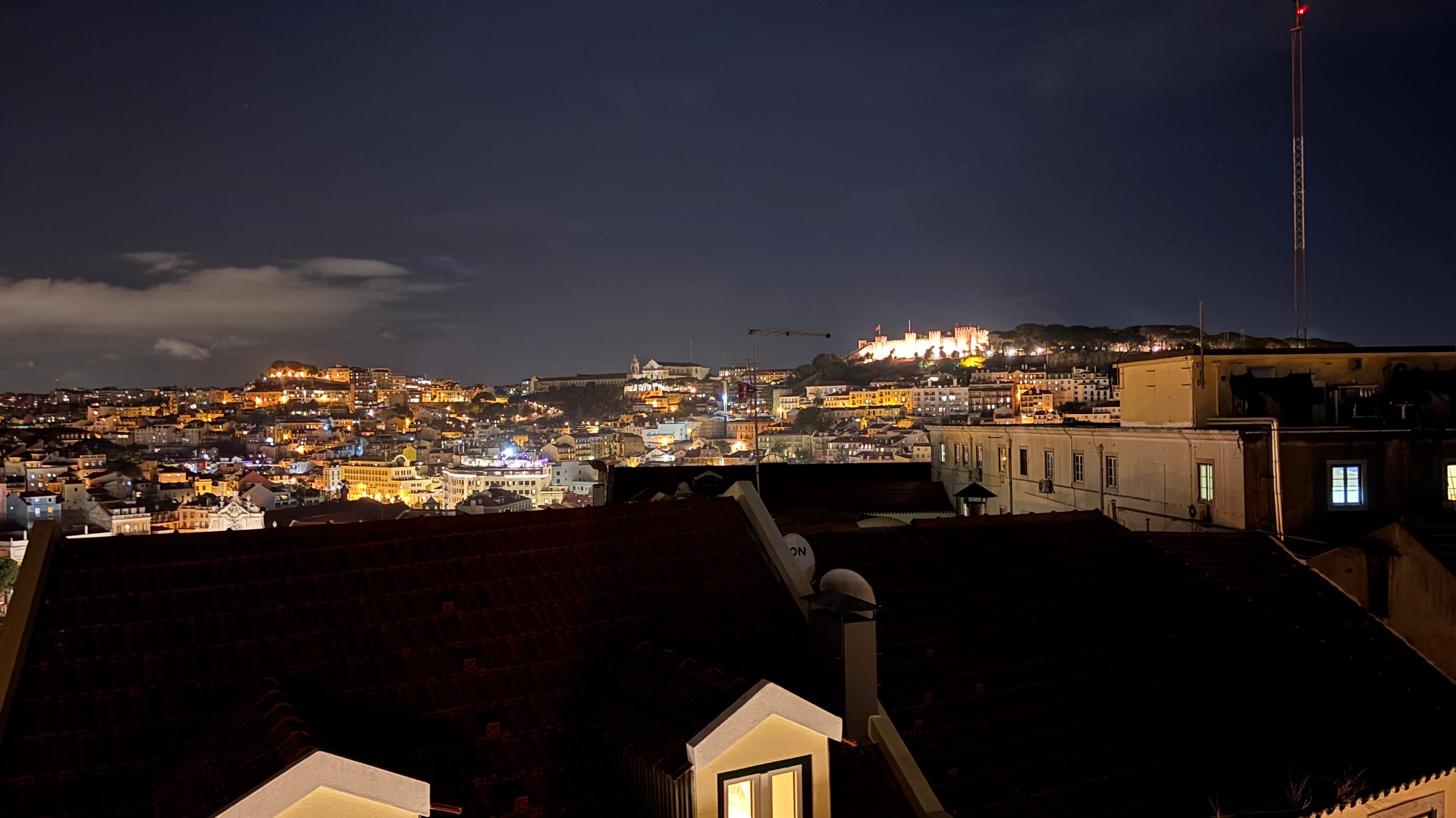 View from the rooftop bar at night