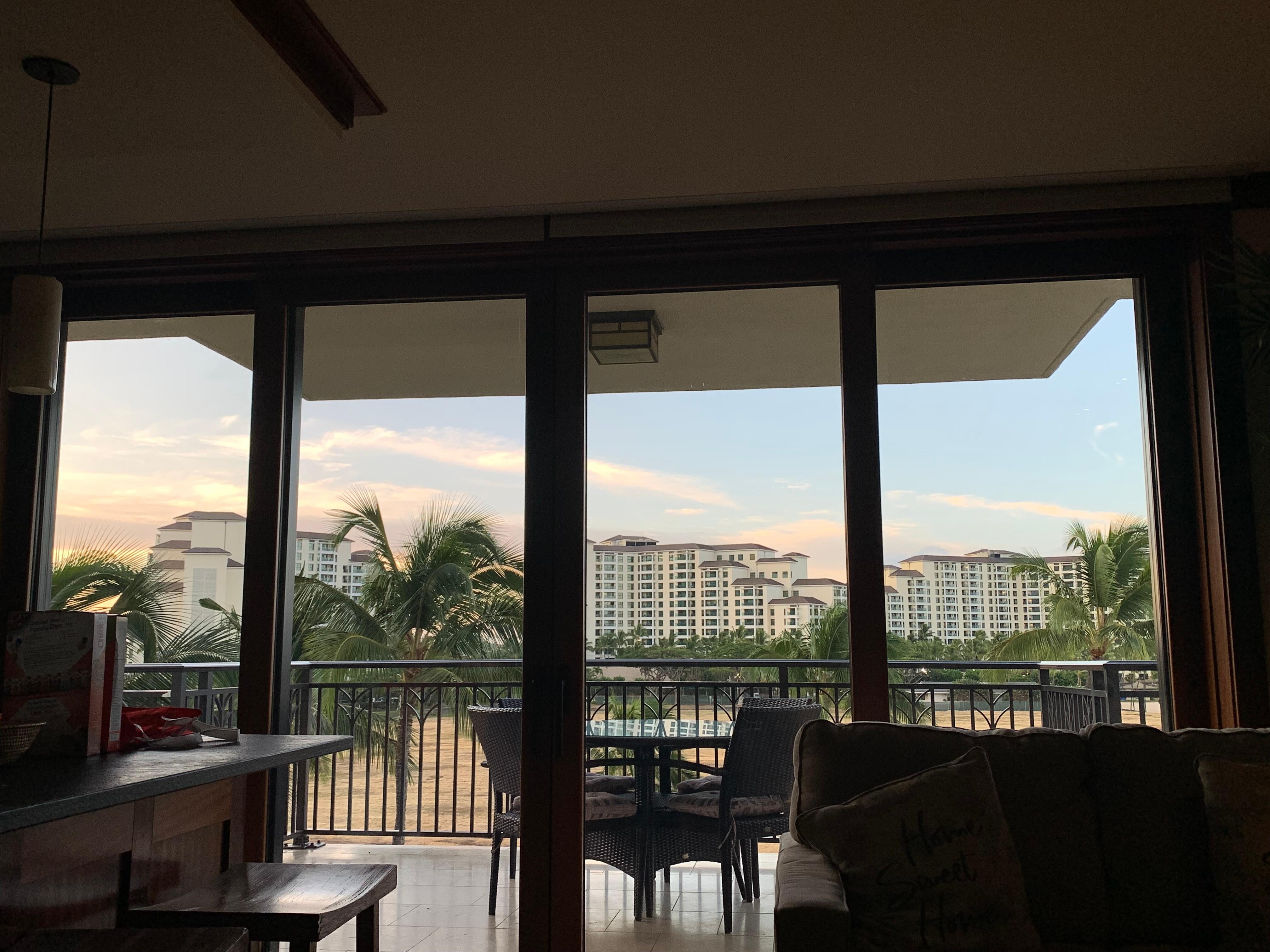 Sunrise from inside.