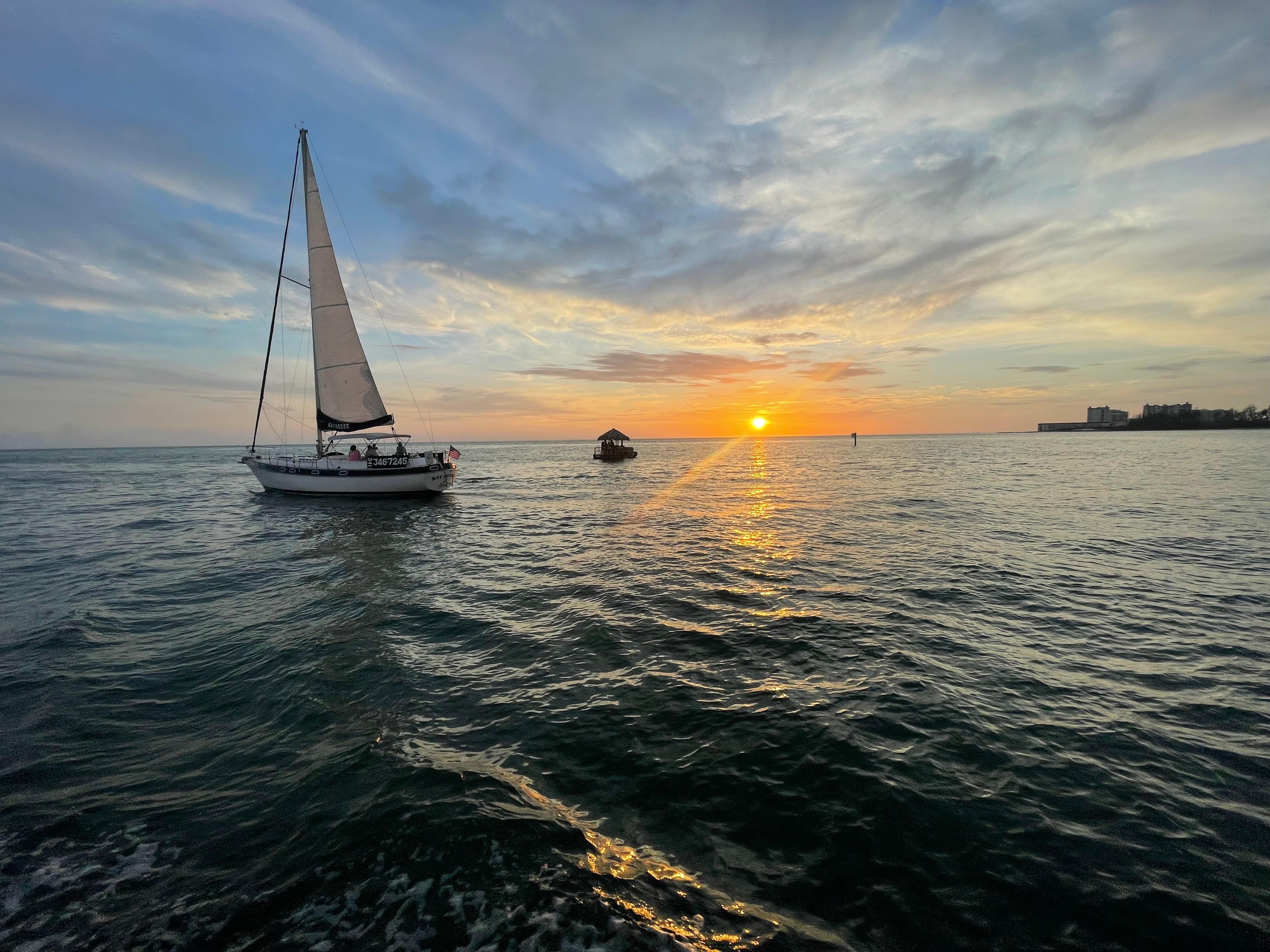 Sunset cruise on the gulf.