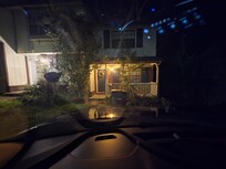 Even with the porch light on it’s hard to see