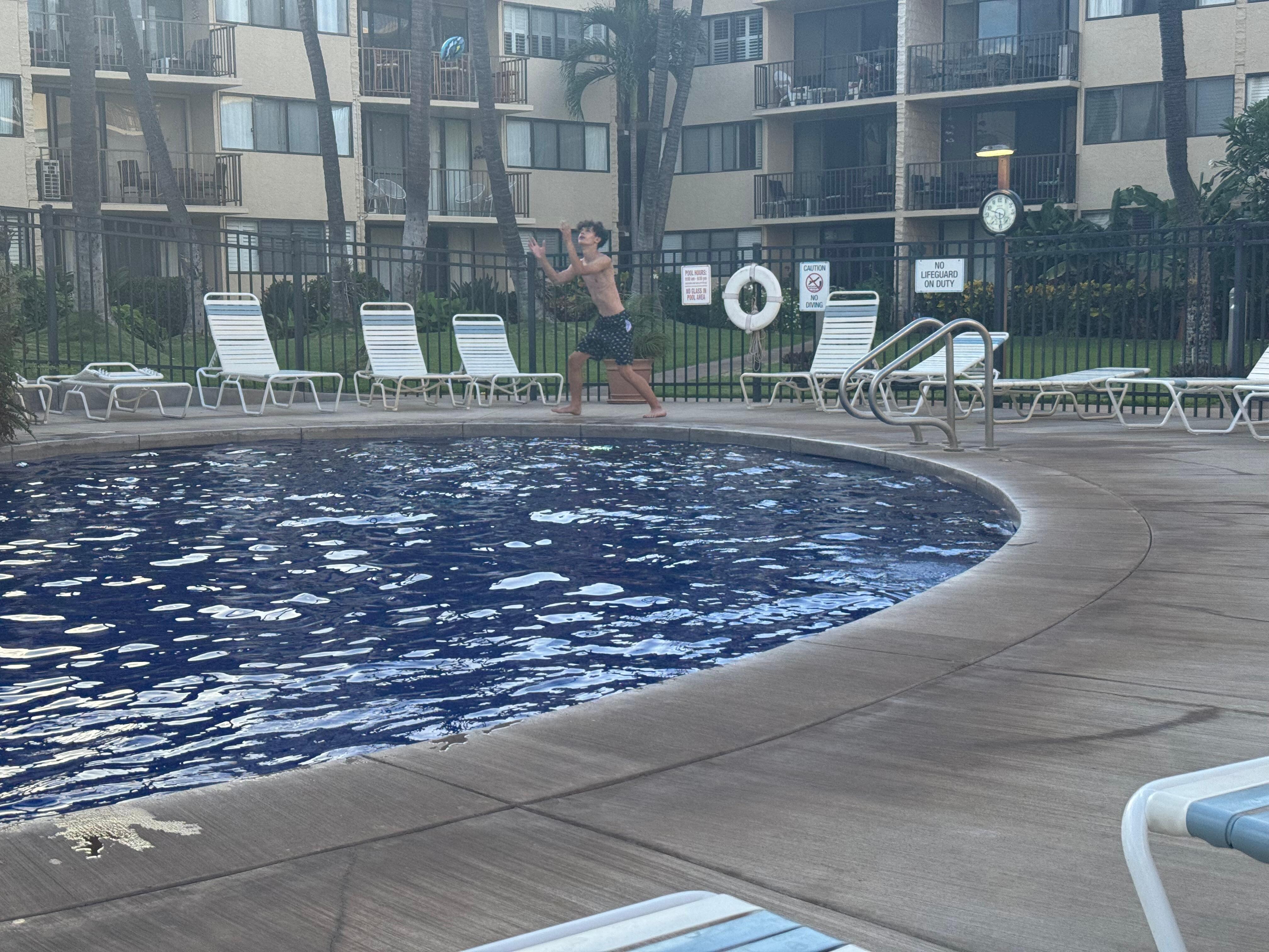 Nice clean pool right next to the ocean