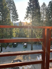 View of sunrise from balcony