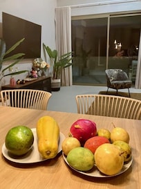 at the evening in the living room