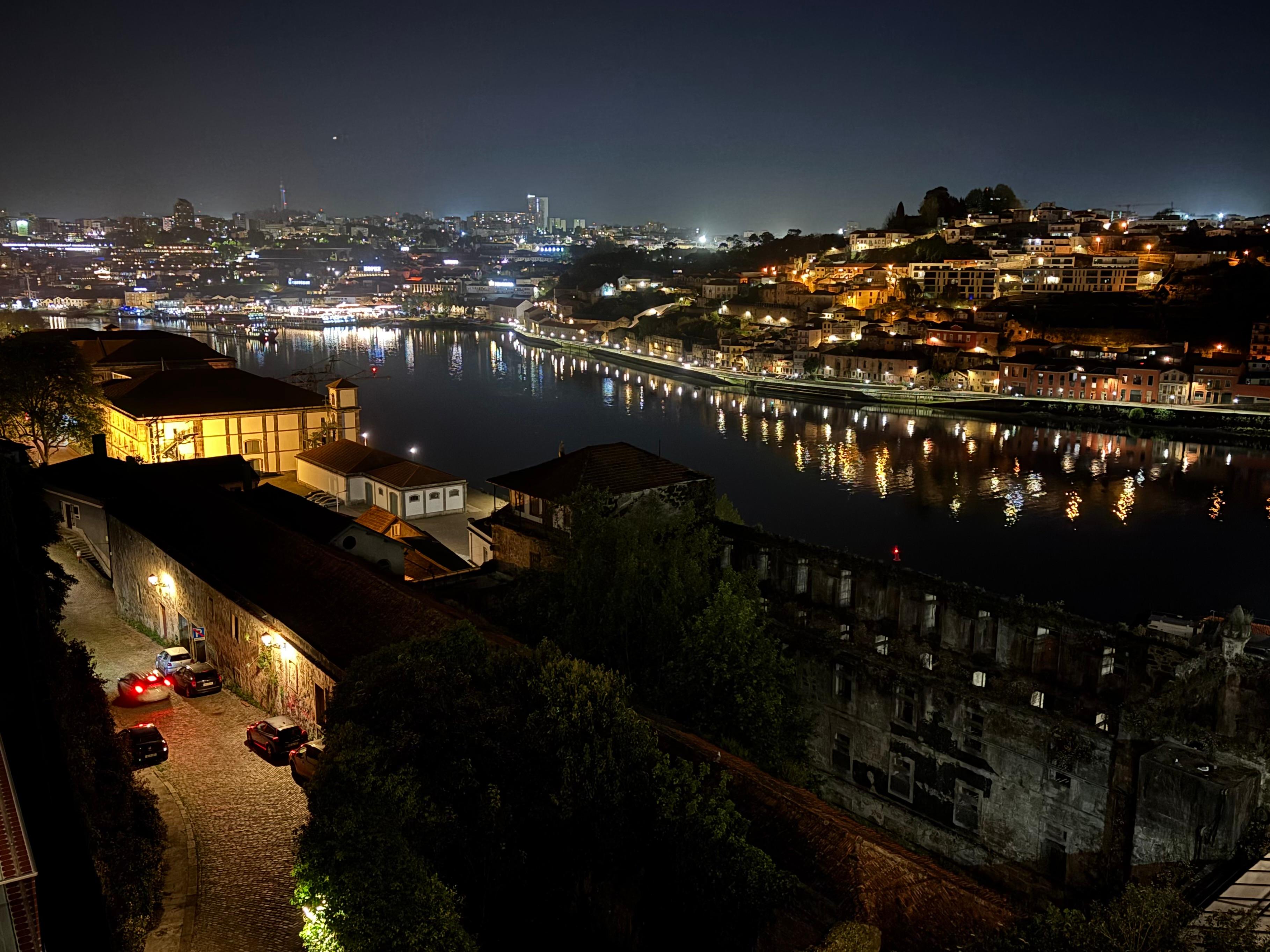 Night view to the river near the apartment