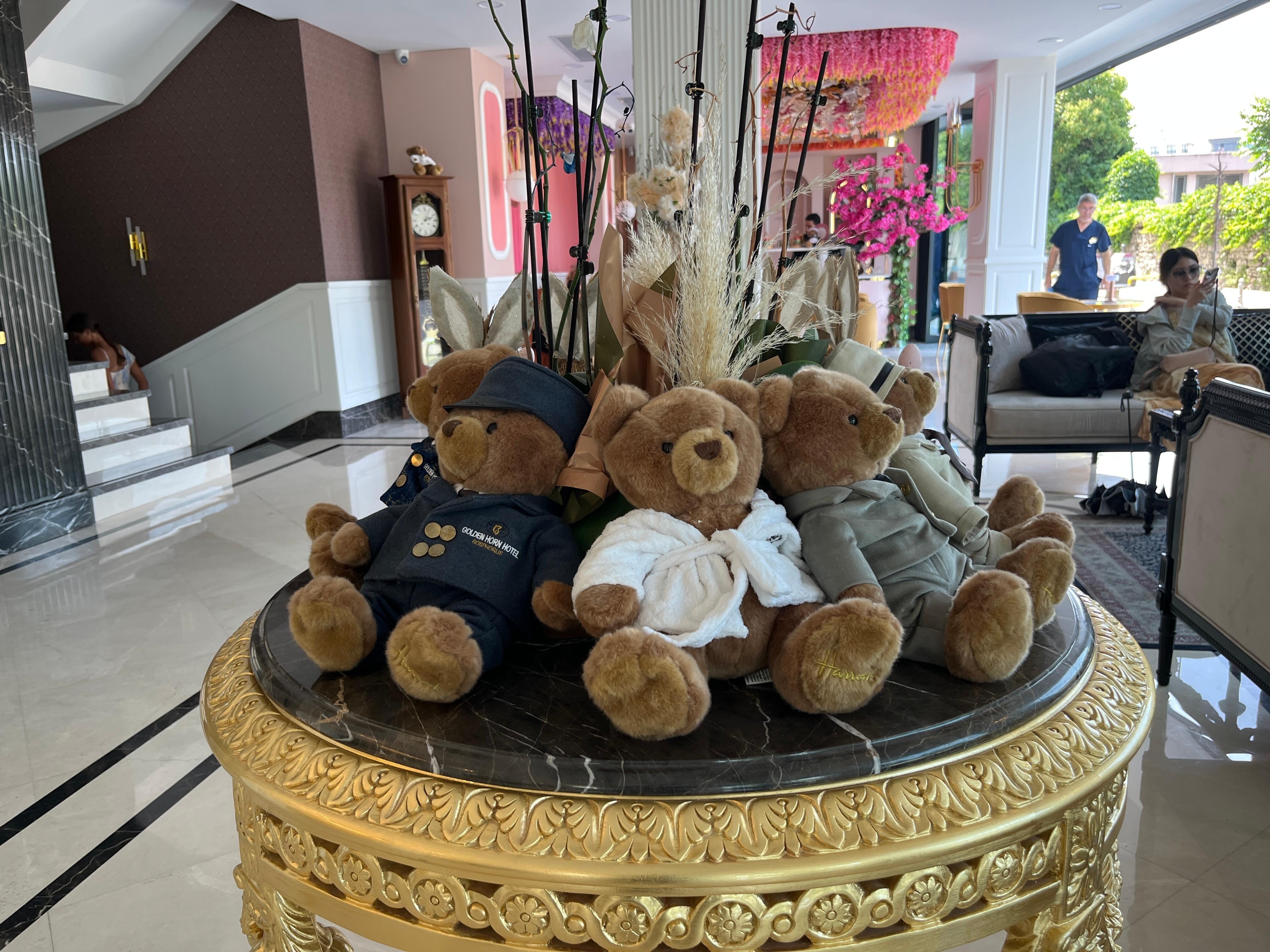 Inside the hotel lobby