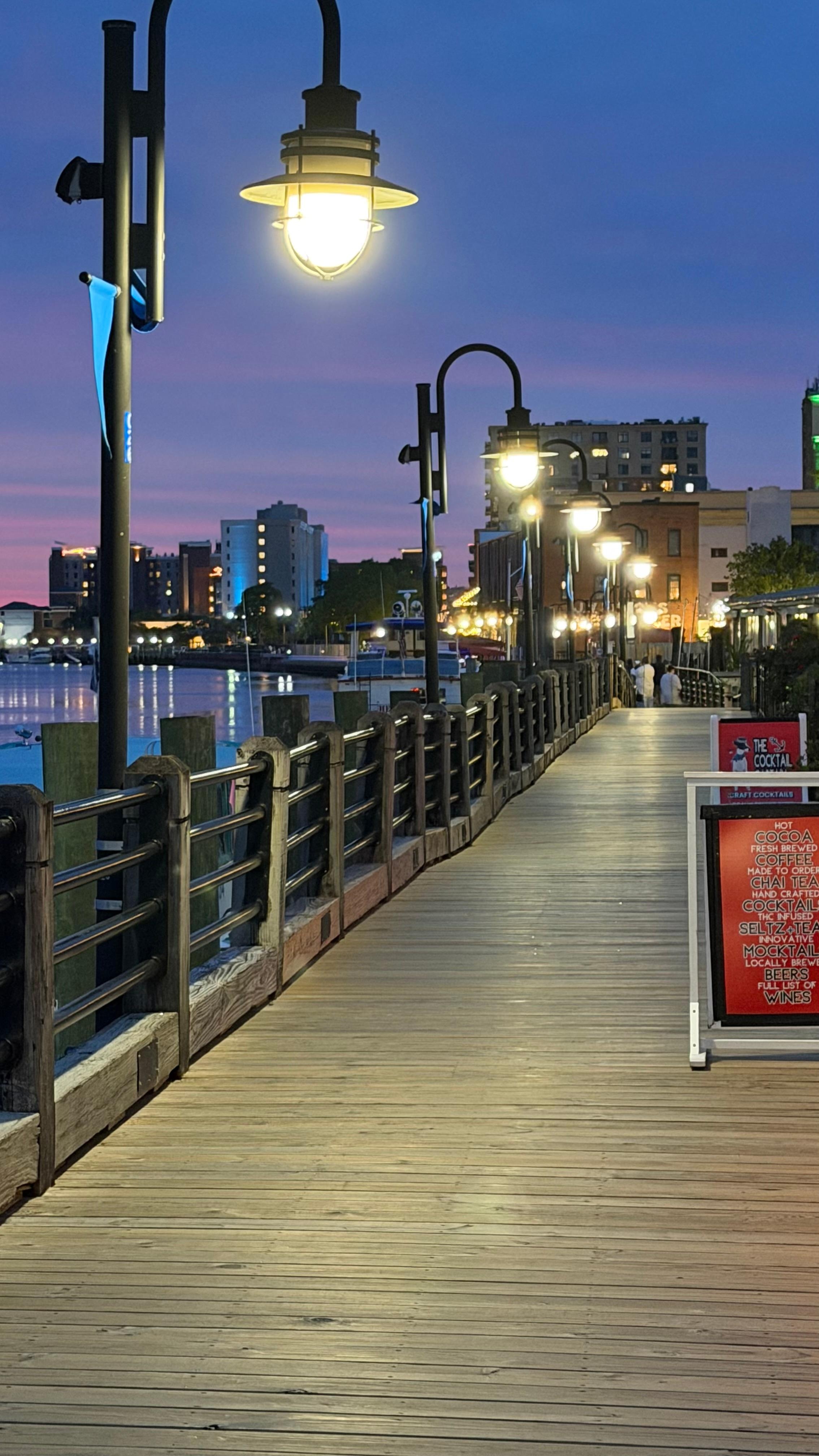 Looking down Riverwalk from the patio. Captain Cocktail only 3 doors down 