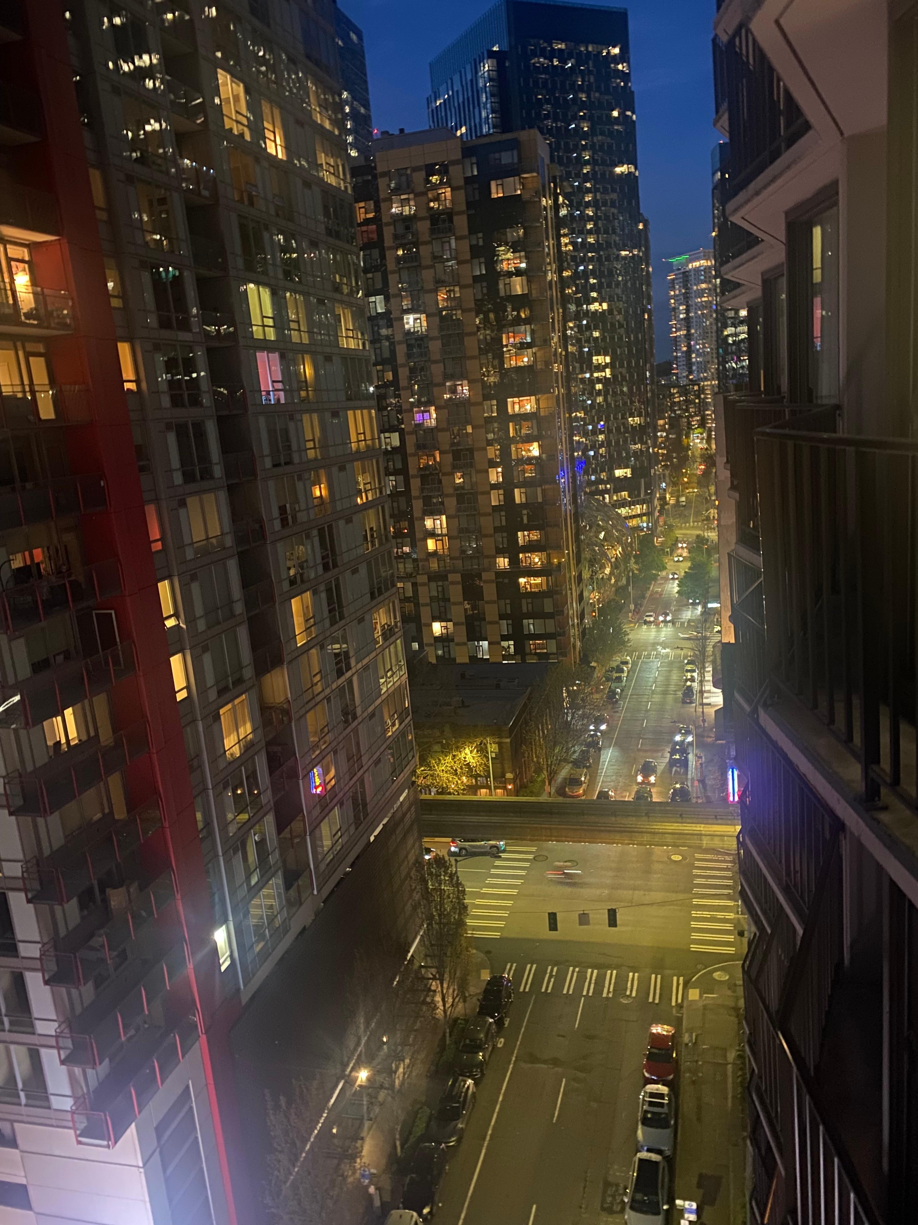 Balcony view of downtown Seattle 