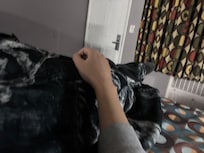 Sleeping atop uncomfortable unclean bed. Looking at the window blinds that close with a literal wooden clothing pin.