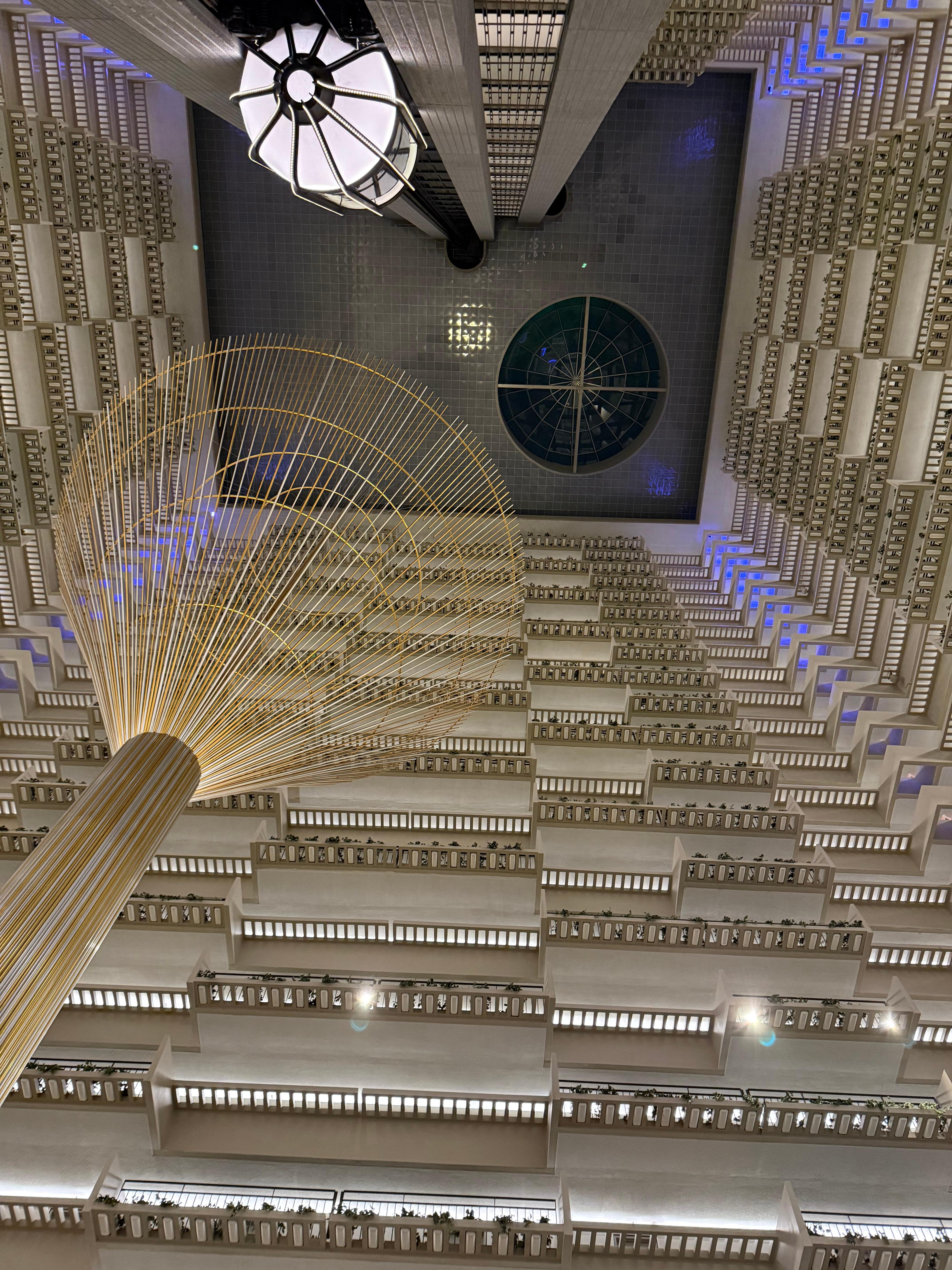 Looking up from the lobby.