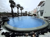 View of pool from the resto