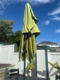 Outside umbrella was missing a piece